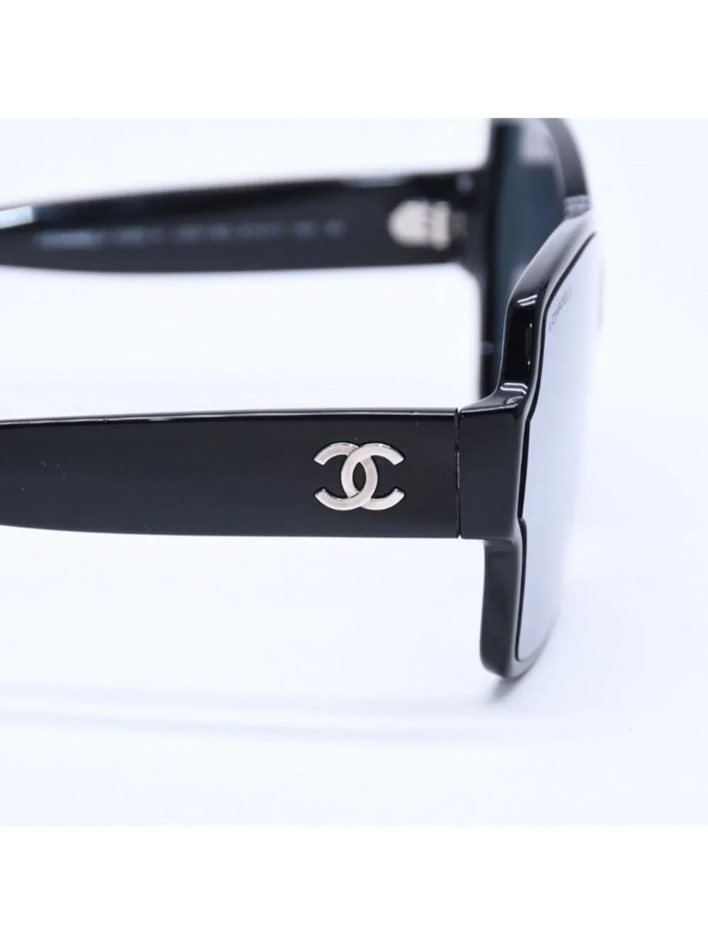 Chanel Square Shape Sunglasses Mirror Lens Black CC Logo Eyewear